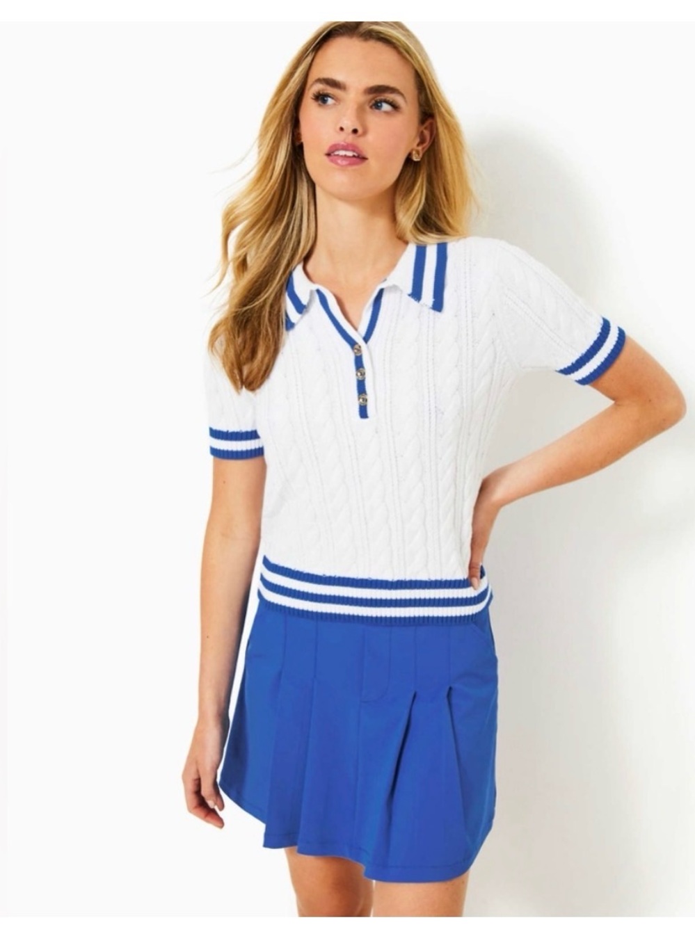 Lilly Pulitzer Suzette Blue and White Top